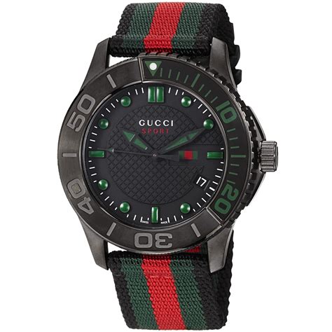 gucci g-timeless black dial striped nylon mens watch|gucci g timeless collection.